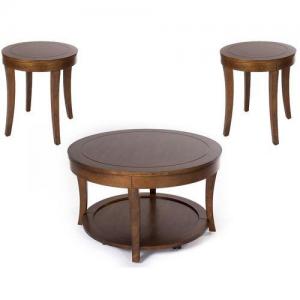 3pc Circular Coffee & End Table Set