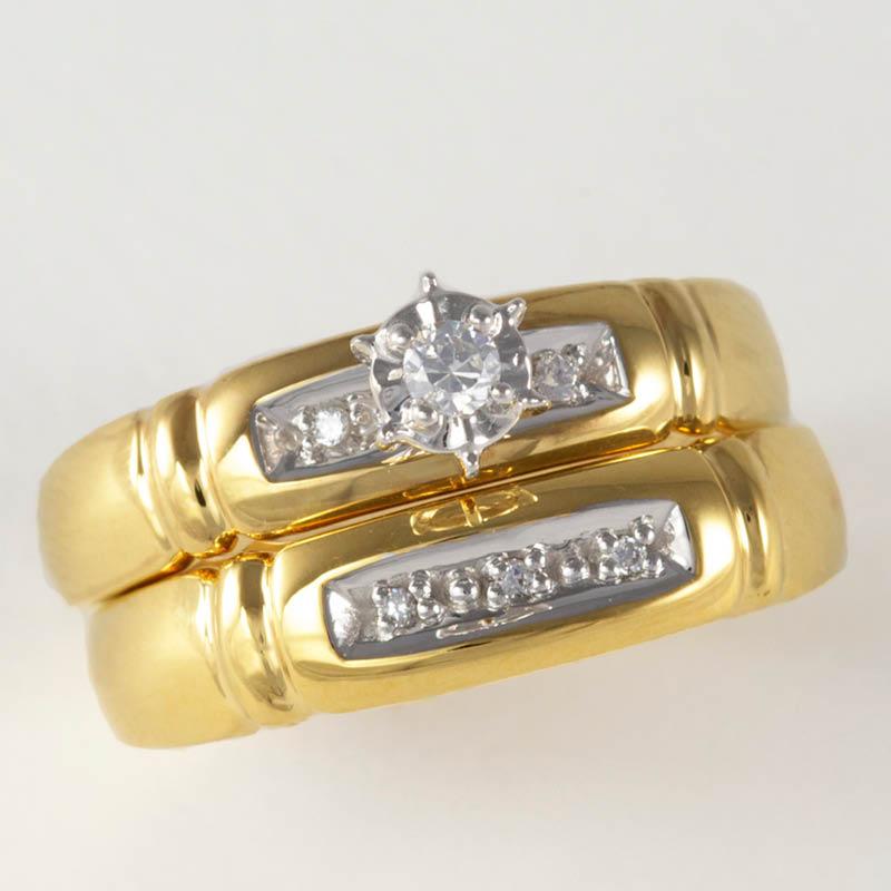 10KT Channel Set Diamond Bridal Set