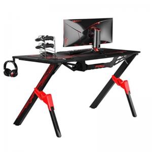 Gaming Desk with Red Racing Stripe Details