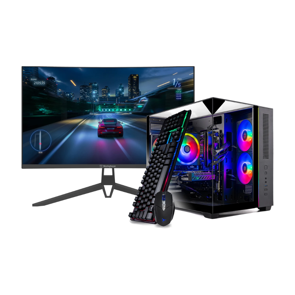 Computer Gaming Tower with Monitor