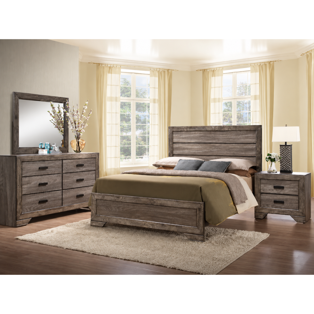 Bedroom Queen with Dresser Mirror and Nightstand
