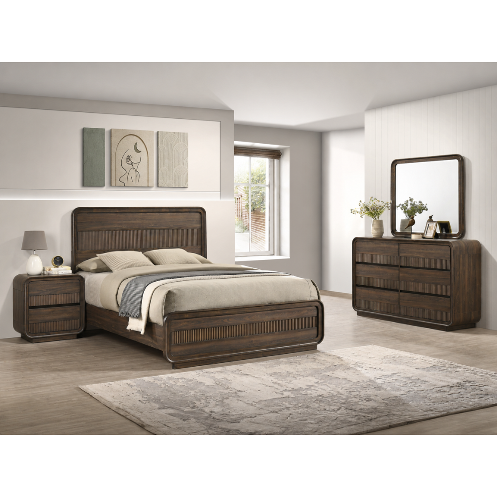 Crown Mark Bedroom Queen With Dresser, Mirror, And Nightstand